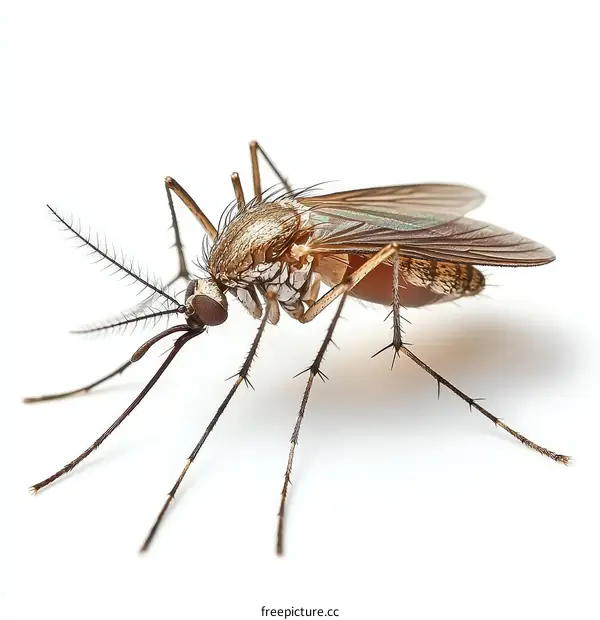 Close Up of a Mosquito on White Background