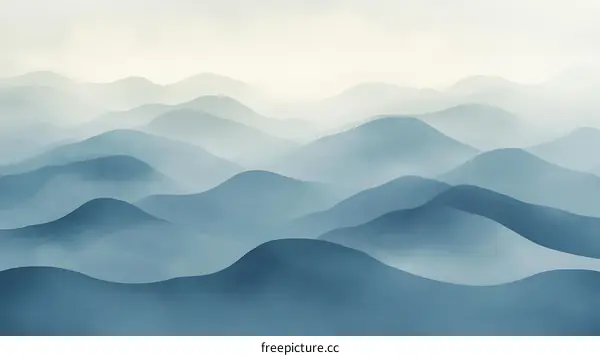 Misty Mountain Range Abstract Landscape