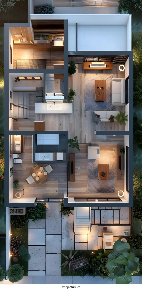 The layout of a two-story house