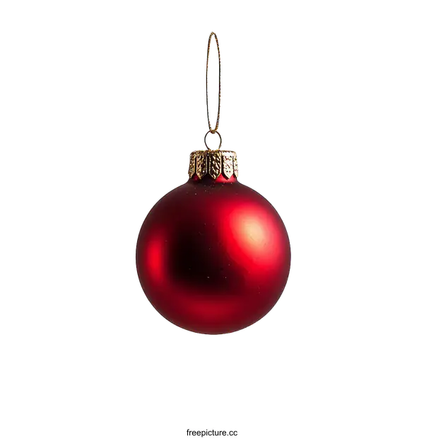[Transparent Background PNG]Red Christmas Ornament Hanging Against White Background