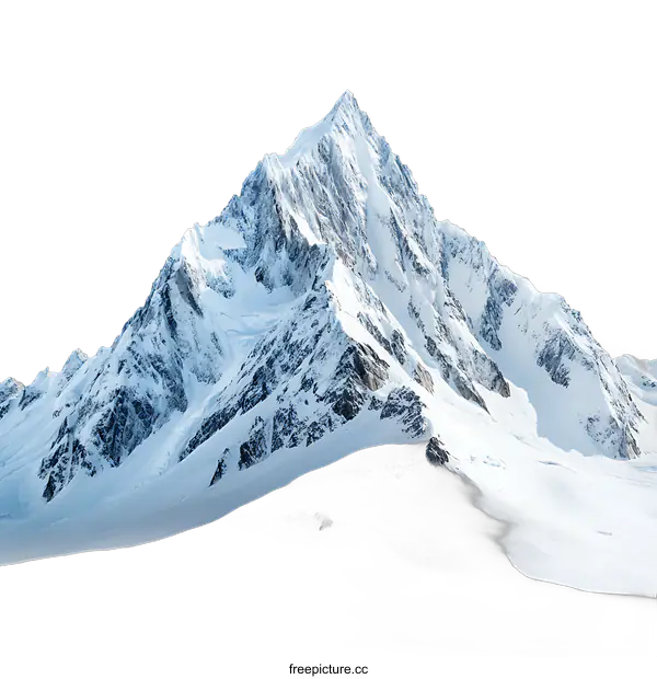 [Transparent Background PNG]Snowy Mountain Peak Isolated on transparent background