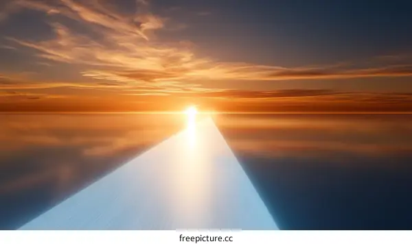 Sunrise Path Across Calm Sea