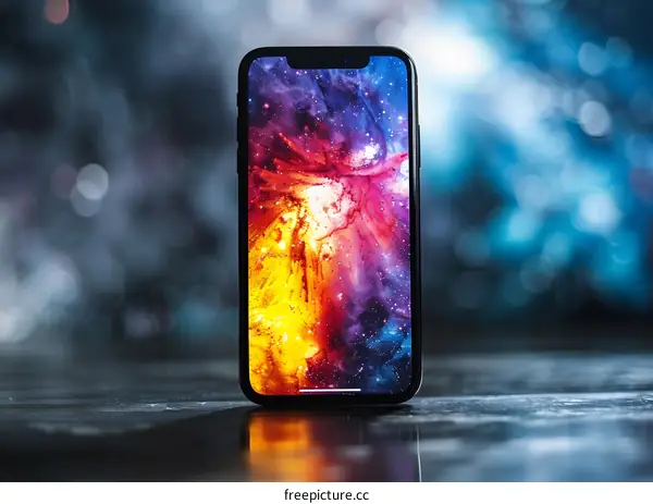 Galaxy Phone Wallpaper on Table