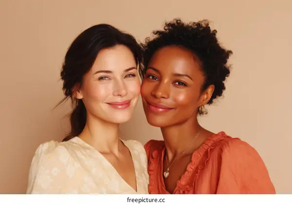 Two Women Posing Closely Together