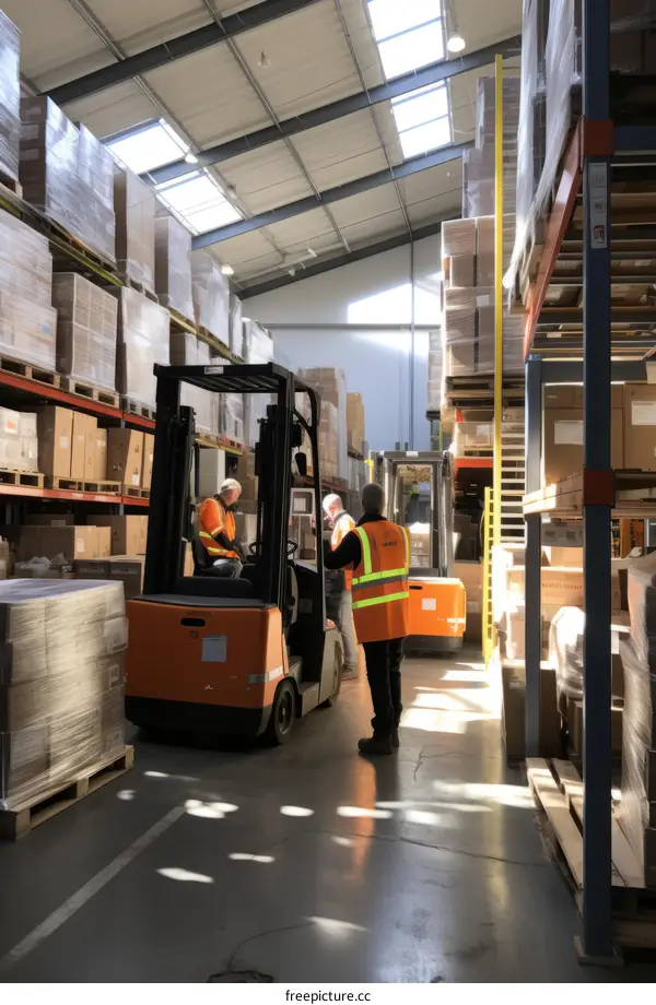 Warehouse workers in a warehouse