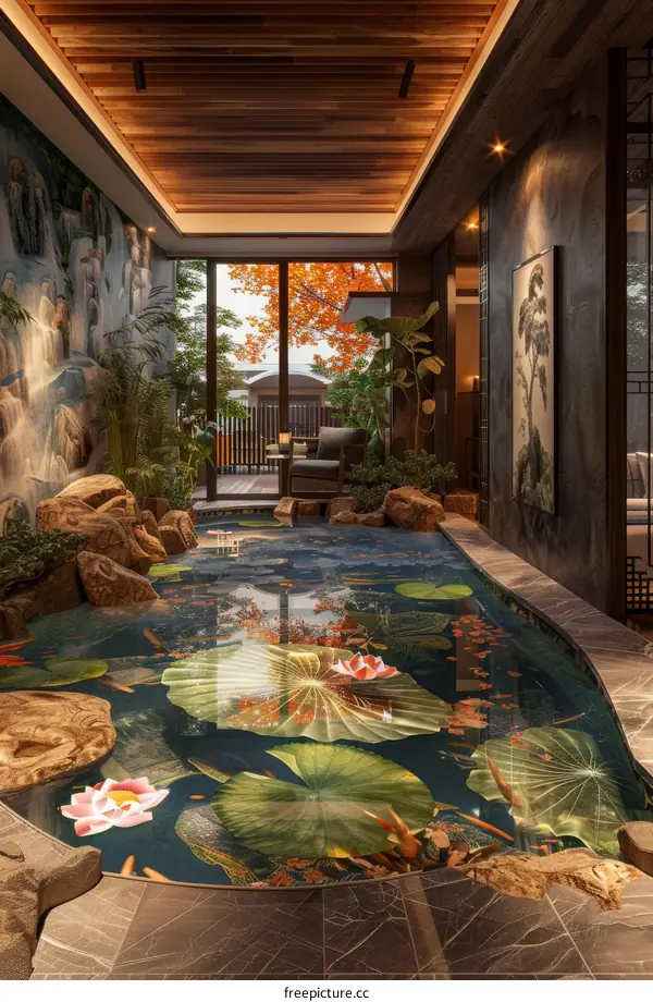 Modern Indoor Fish Pond Design
