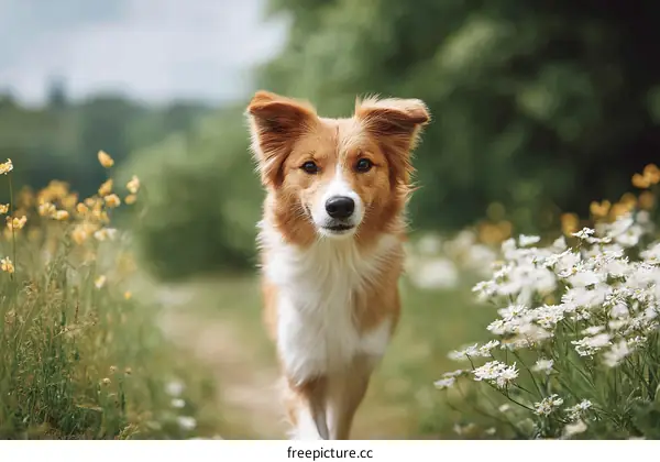 Adorable Border Collie in a Spring Meadow