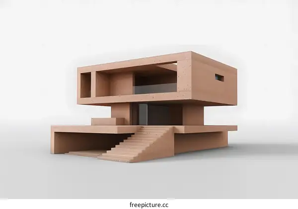 Modern Architecture Concrete House 3d Model Design