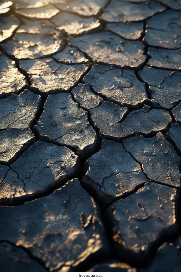 Dry cracked mud texture background