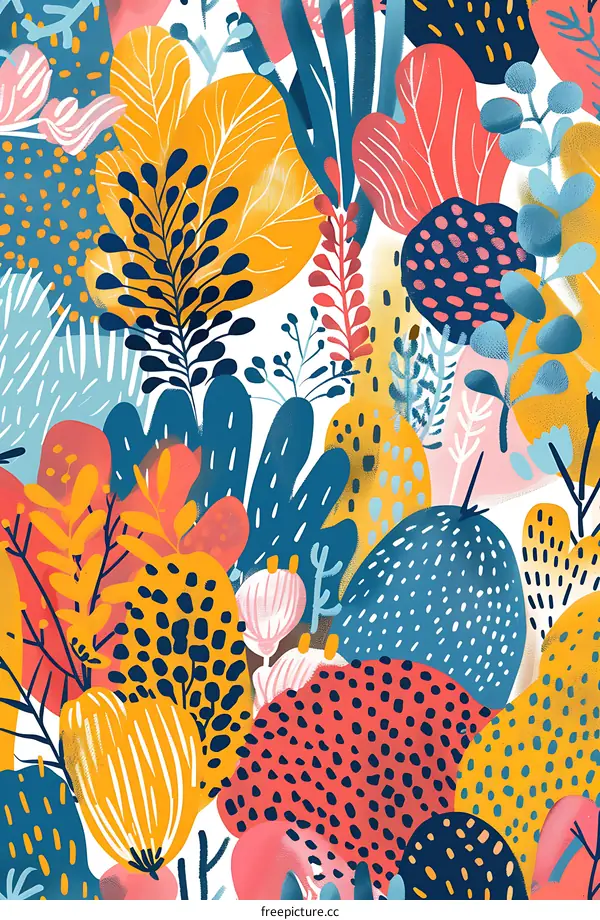 Abstract Colorful Floral Illustration