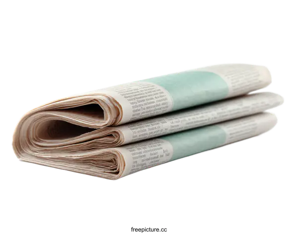 [Transparent Background PNG]Stacked Newspapers on White Background