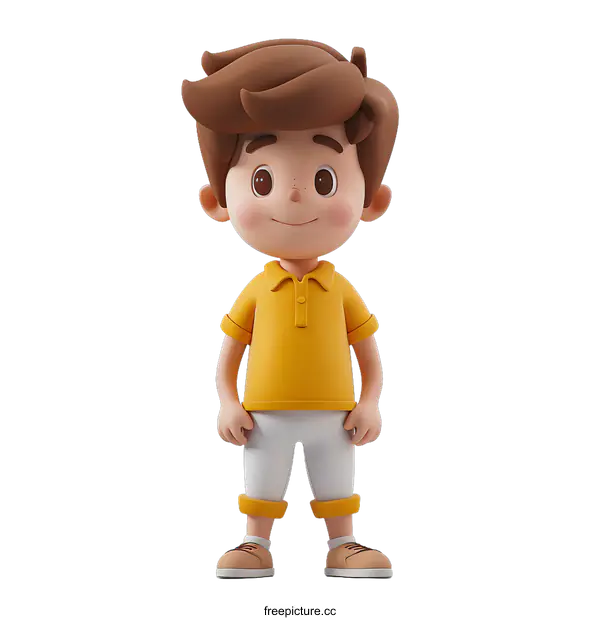 [Transparent Background PNG]3D Cartoon Boy Standing
