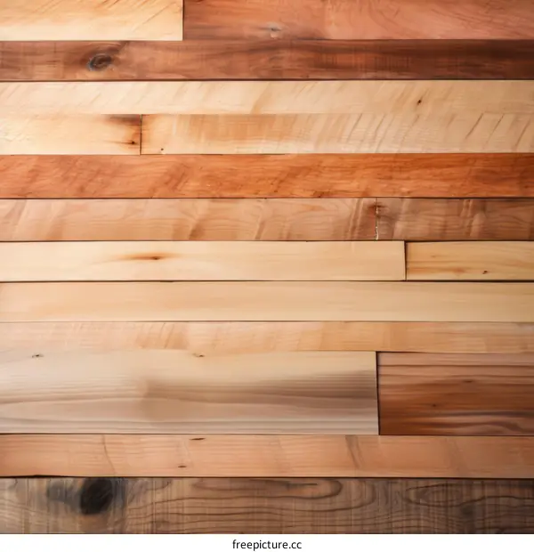 Wood texture background with different types of wooden planks