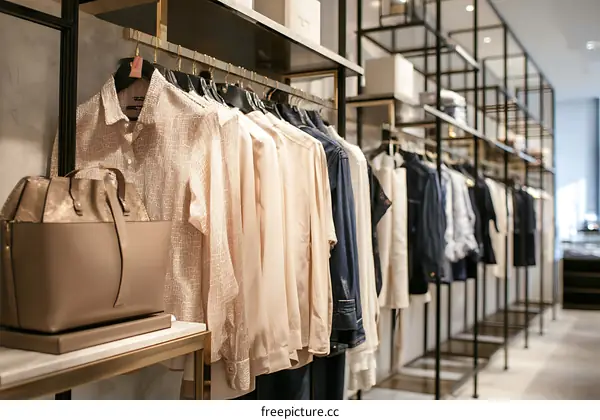 Luxury Clothing Display in a Modern Boutique
