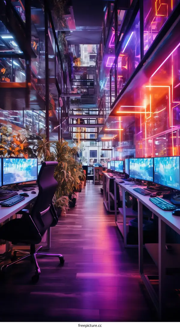 futuristic gaming room interior design