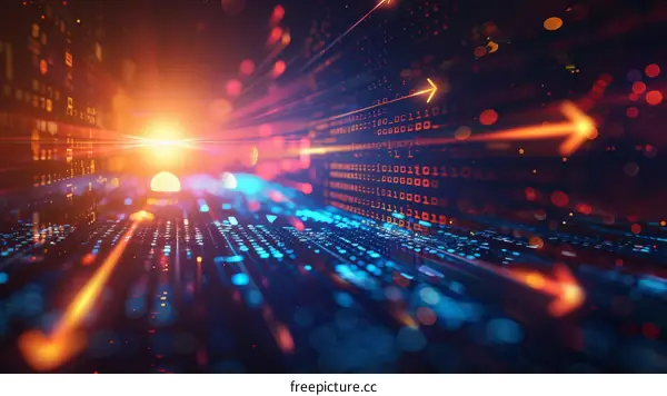 Abstract Digital Technology Background With Binary Code