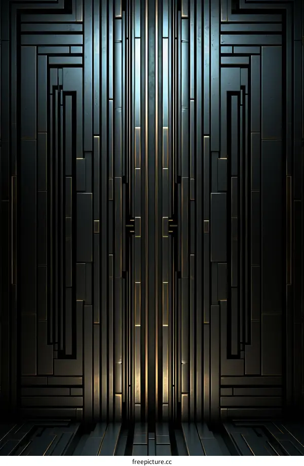 Futuristic Sci-Fi Dark Metal Corridor