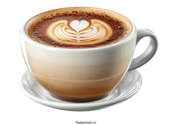 [Transparent Background PNG]Delicious Latte Art Coffee Cup