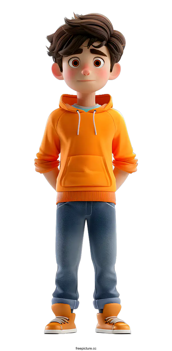 [Transparent Background PNG]3D cartoon character of a boy