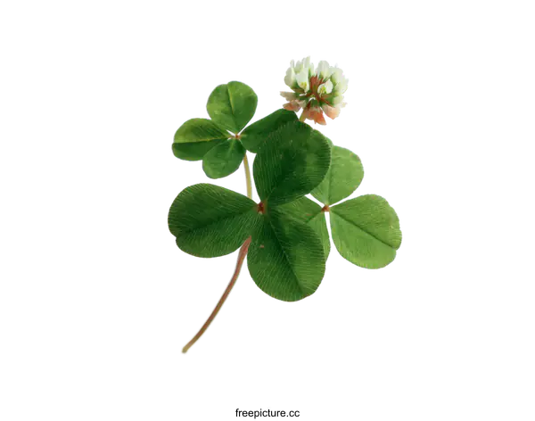 [Transparent Background PNG]Four-Leaf Clover Isolated on White Background