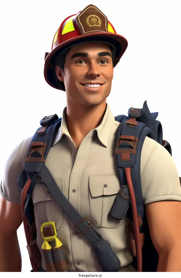 Firefighter Wearing Protective Gear