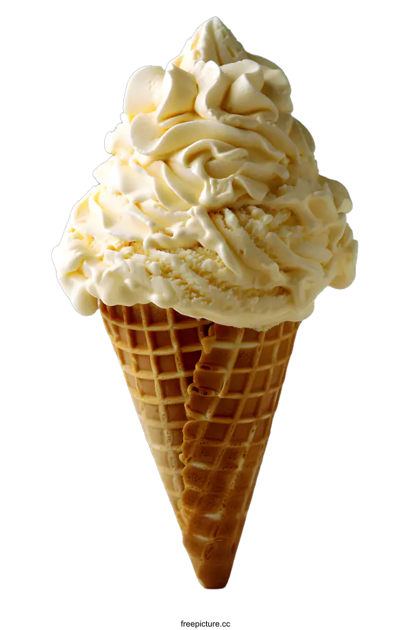 [Transparent Background PNG]Vanilla ice cream cone with topping