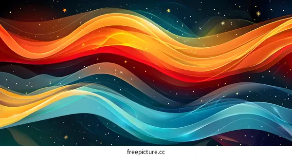 Abstract Colorful Waves Background