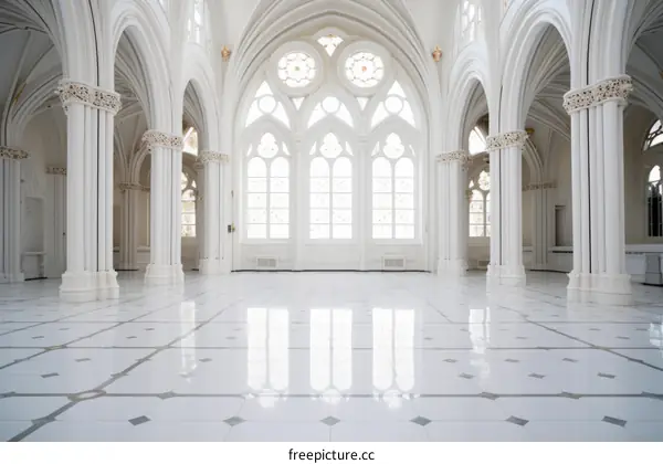 ornate white marble interior of a grand hall