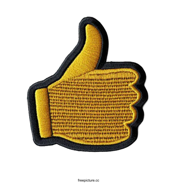 [Transparent Background PNG]Embroidered Thumbs Up Patch Design