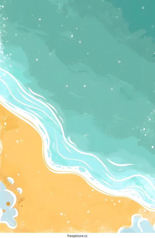 Beach and Ocean Watercolor Illustration Background