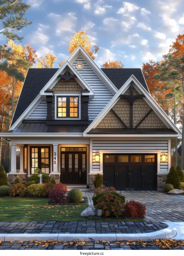 Autumn Exterior Design of a Country Home