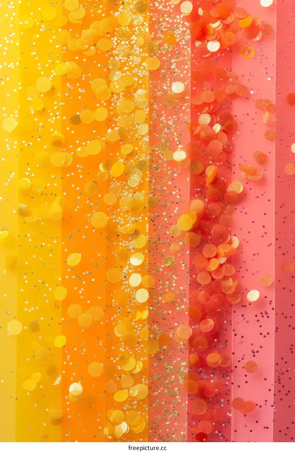 Gradient background with glitter and confetti