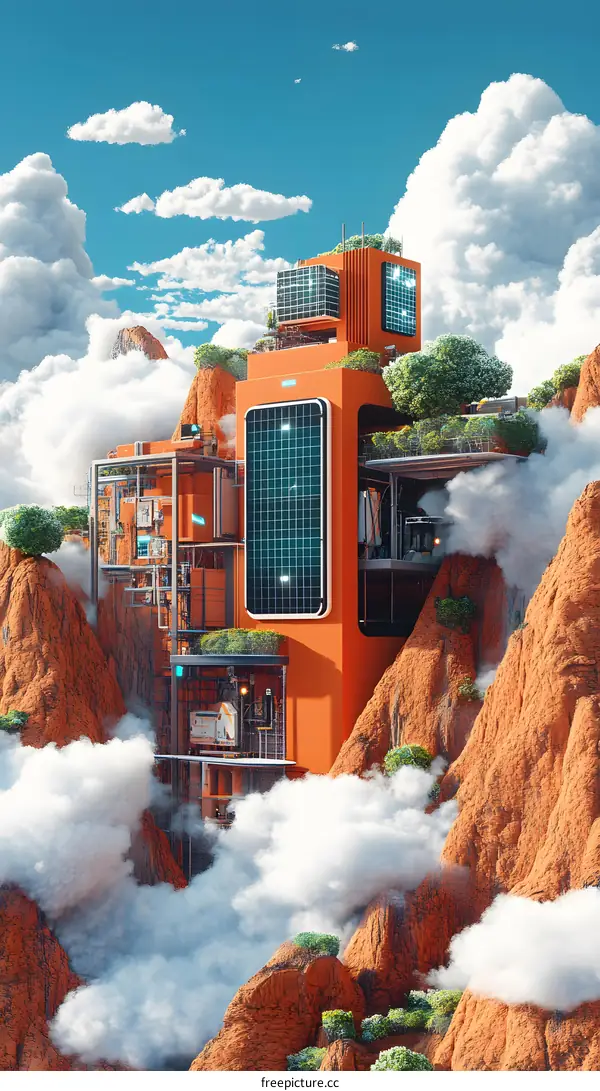 Futuristic Architecture In The Clouds