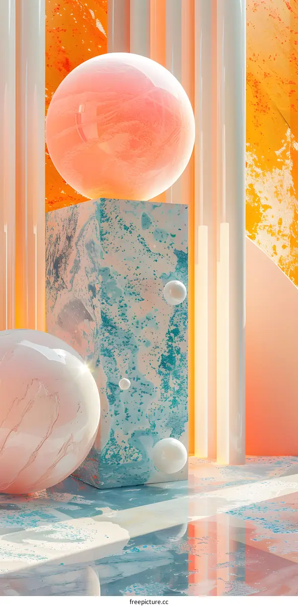 3D rendering of abstract geometric shapes