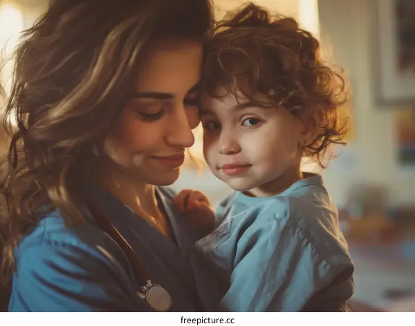 Little Boy Being Examined by a Female Doctor