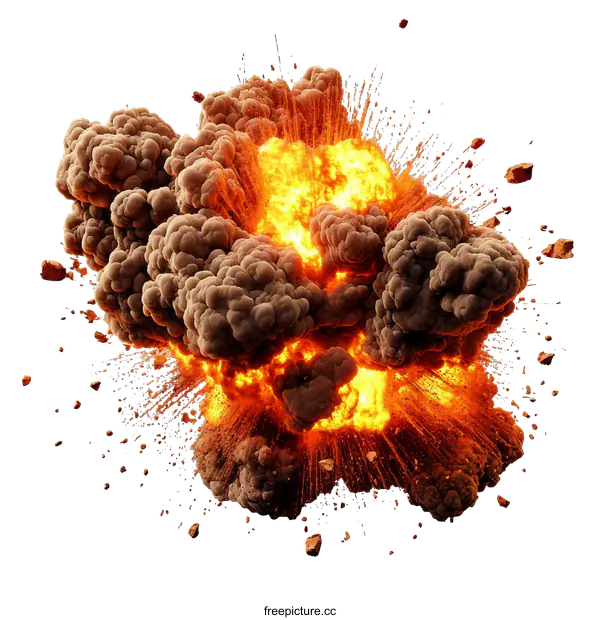 [Transparent Background PNG]Explosive Blast Explosion Illustration