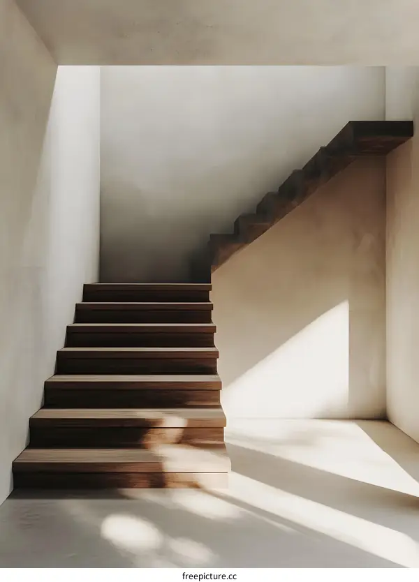 Modern Minimalist Staircase with Light Streaming In