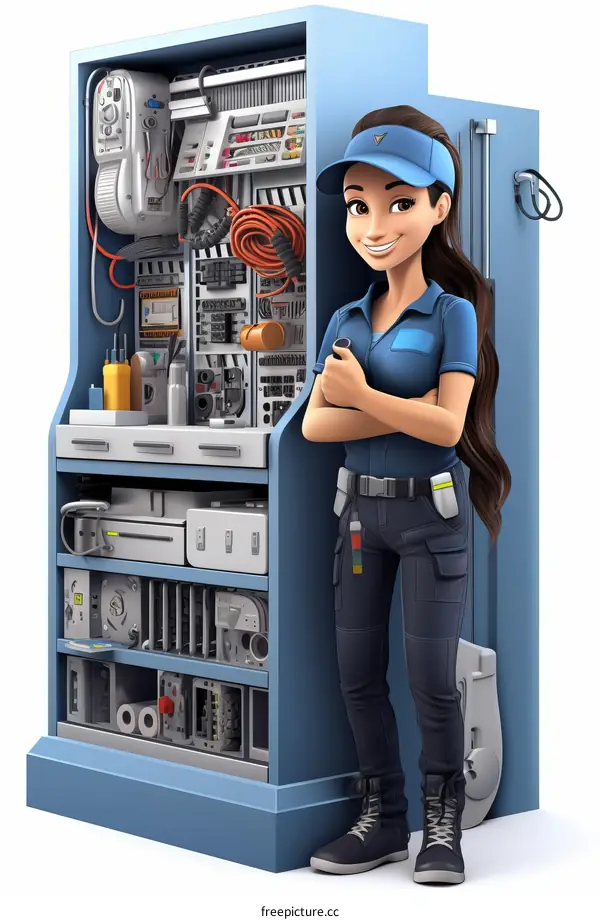 maintenance personnel with server rack