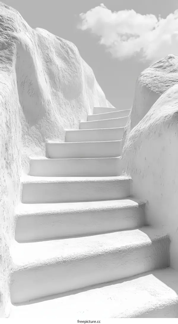 White Stairs Ascending to the Sky