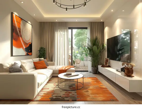 Modern minimalist living room interior design