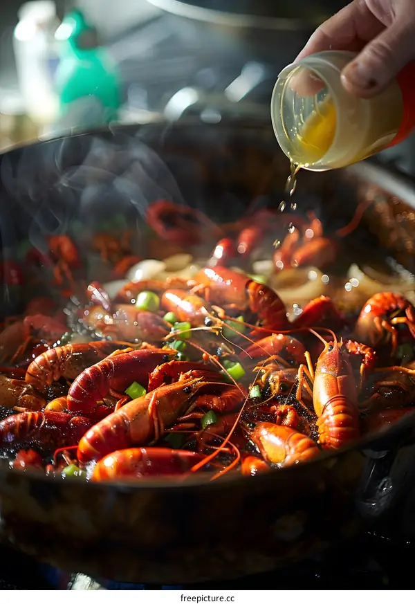 Cooking Crayfish in a Large Pot