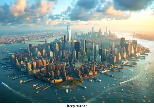 New York City Skyline Aerial View