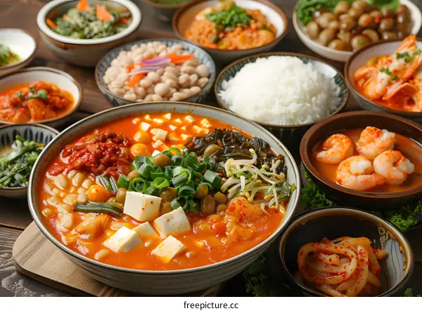 Korean Food Spicy Tofu Soup