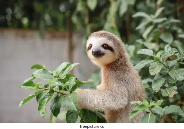 Adorable Sloth in Lush Tropical Forest
