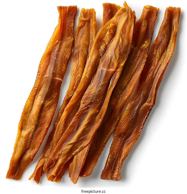 Dried Pollack Fish Fillet on White Background