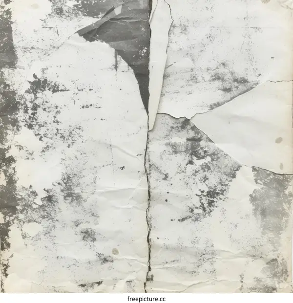 Black and white grunge photocopy texture of torn paper