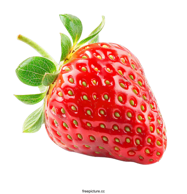 [Transparent Background PNG]Fresh Red Strawberry Isolated on White Background