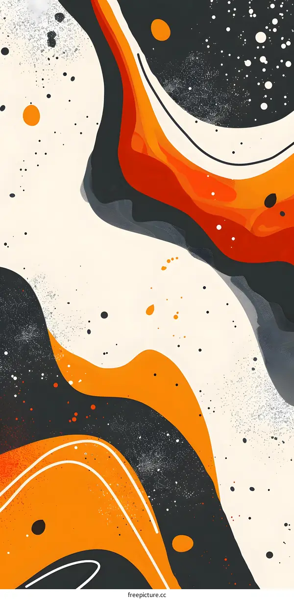 Abstract Background With Orange and Black Swirls