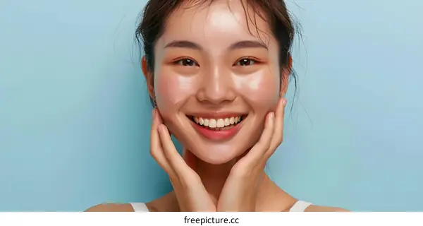 Portrait of a Beautiful Asian Woman with a Glowing Smile