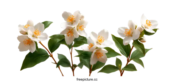 [Transparent Background PNG]Delicate Jasmine Flowers in Full Bloom